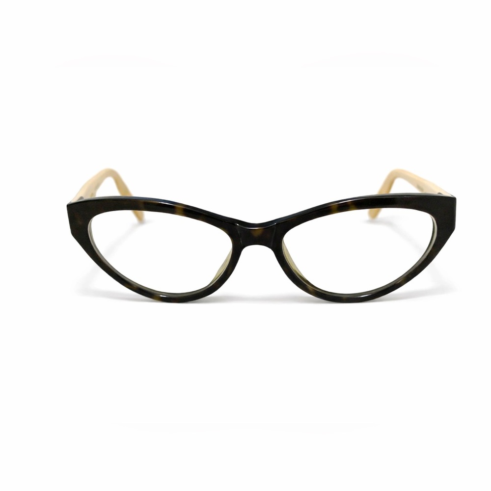 Seraphin Womens Cat Eye Eyeglasses Black Frame Cream Temples Designer